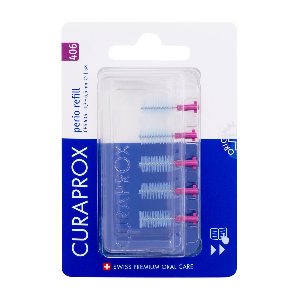 Curaprox CPS 406 Perio Refill 1,7 - 6,5 mm náhradní mezizubní kartáčky 5 ks