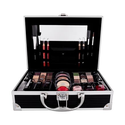 2K All About Beauty Train Case Black dámská kufřík dekorativní kosmetiky 60.2 g