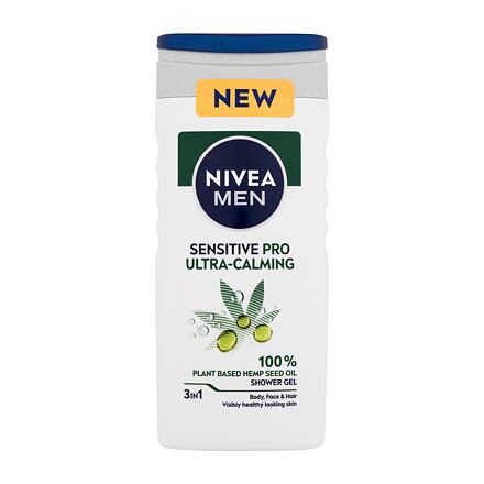Nivea Men Sensitive Pro Ultra-Calming Shower Gel pánský sprchový gel na tělo, tvář a vlasy 250 ml pro muže