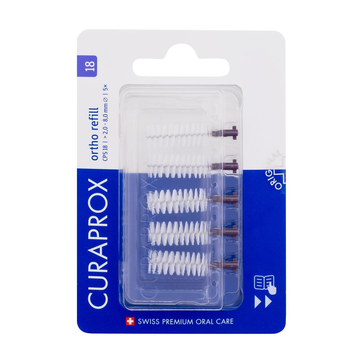 Curaprox CPS 18 Ortho Refill 2,0 - 8,0 mm náhradní mezizubní kartáčky 5 ks