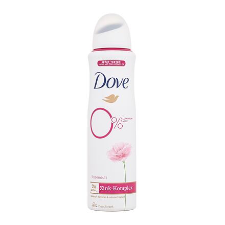 Dove 0% ALU Rose 48h dámský deodorant pro eliminaci bakterií vznikajících při pocení 150 ml pro ženy