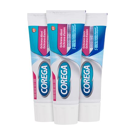 Corega Gum Protection Trio fixační krém bez příchuti s ochranou dásní 3x40 g