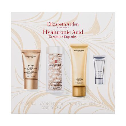 Elizabeth Arden Ceramide Hyaluronic Acid Capsules Hydra-Plumping Serum dámské dárková sada pleťové sérum Hyaluronic Acid Ceramide 60 ks + čisticí krém Ceramide Purifying Cream Cleanser 50 ml + pleťové sérum Superstart Skin Renewal Booster 5 ml + pleťový k