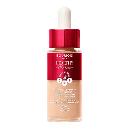 BOURJOIS Paris Healthy Mix Clean & Vegan Serum Foundation rozjasňující tekutý make-up 30 ml odstín 53w light beige