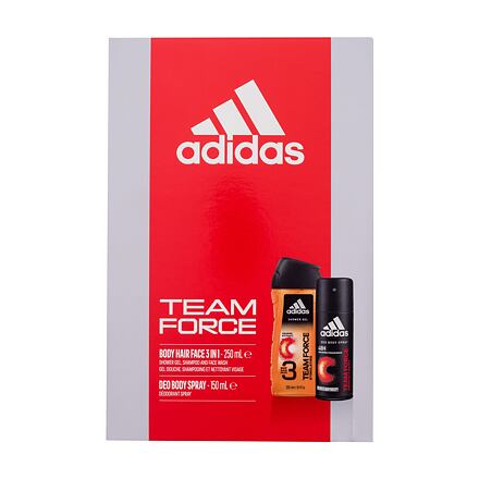 Adidas Team Force 3in1 pánský dárková sada sprchový gel 250 ml + deodorant 150 ml pro muže