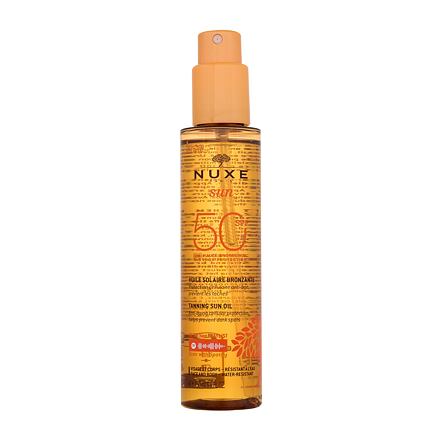 NUXE Sun Tanning Sun Oil SPF50 unisex voděodolný opalovací olej proti tmavým skvrnám a stárnutí pokožky 150 ml