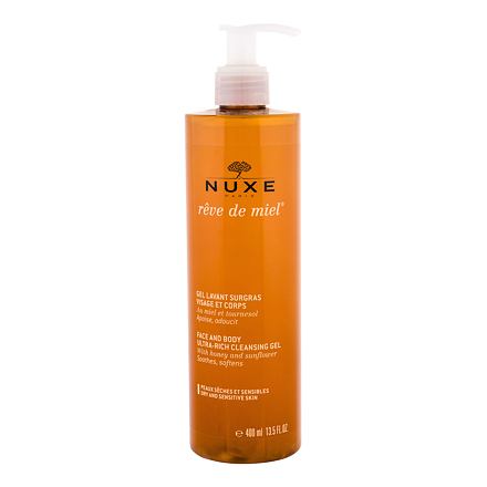 NUXE Rêve de Miel Face And Body Ultra-Rich Cleansing Gel dámský zvláčňující sprchový gel na tvář a tělo 400 ml pro ženy