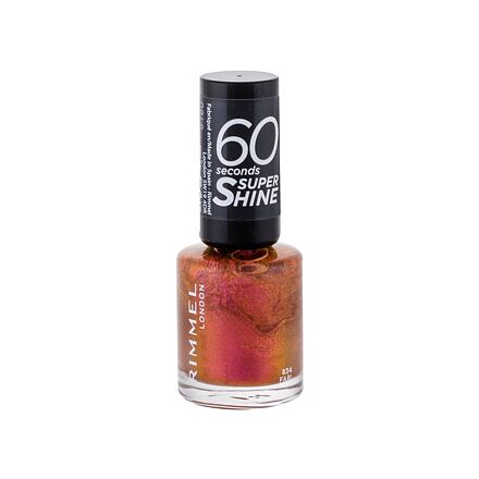 Rimmel London 60 Seconds Super Shine rychleschnoucí lak na nehty 8 ml odstín růžová