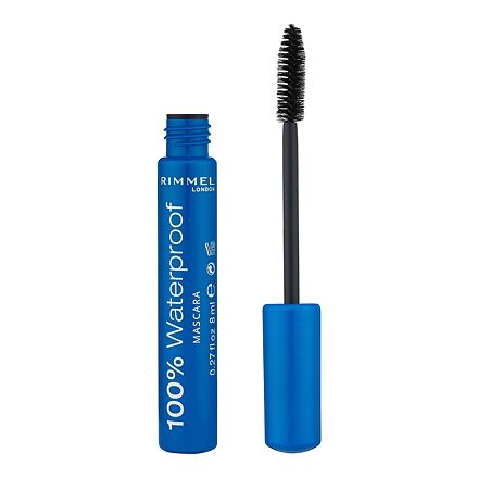 Rimmel London 100% Waterproof dámská voděodolná řasenka 8 ml odstín černá