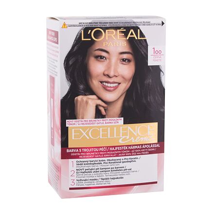 L'Oréal Paris Excellence Creme Triple Protection dámská barva na vlasy na barvené vlasy 48 ml odstín černá pro ženy