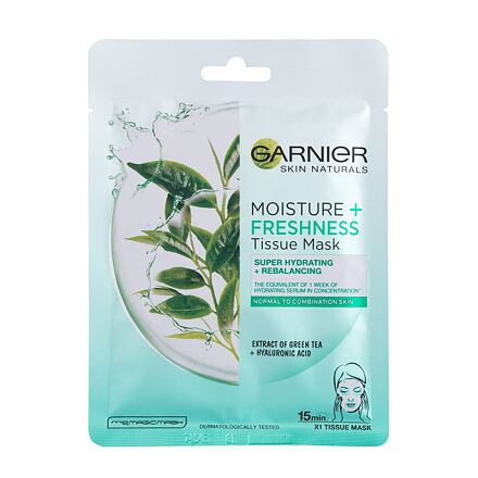 Garnier Skin Naturals Moisture + Freshness dámská hydratační a osvěžující textilní pleťová maska pro ženy