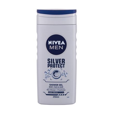 Nivea Men Silver Protect pánský sprchový gel se stříbrem na tělo, tvář a vlasy 250 ml pro muže