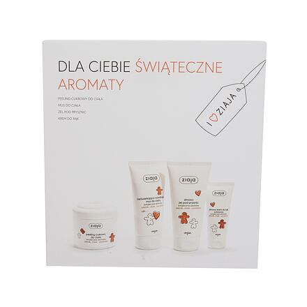 Ziaja Gingerbread Gift Set dámský dárková sada tělový peeling Gingerbread 200 ml + tělová pěna Gingerbread 160 ml + krém na ruce Gingerbread 50 ml + sprchový gel Gingerbread 160 ml pro ženy