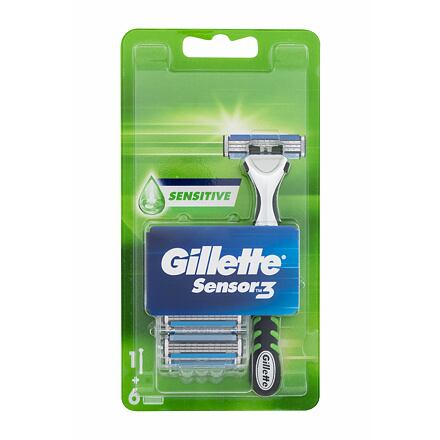 Gillette Sensor3 Sensitive pánský sada: holicí strojek + 5 ks náhradních břitů pro muže