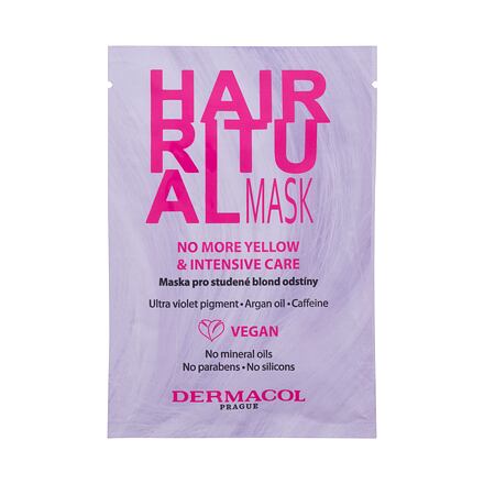 Dermacol Hair Ritual No More Yellow Mask dámská maska pro studené blond odstíny 15 ml pro ženy