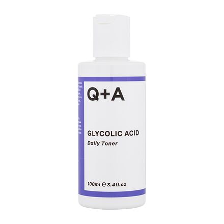 Q+A Glycolic Acid Daily Toner dámská hydratační a rozjasňující pleťový toner 100 ml pro ženy
