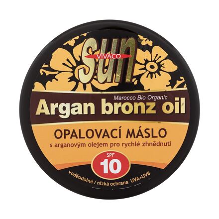 Vivaco Sun Argan Bronz Oil Suntan Butter SPF10 unisex opalovací máslo s arganovým olejem pro rychlé zhnědnutí 200 ml