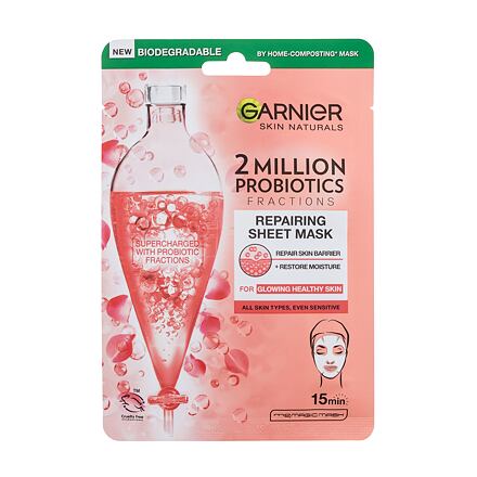 Garnier Skin Naturals 2 Million Probiotics Repairing Sheet Mask dámská pleťová plátýnková maska s probiotiky pro ženy