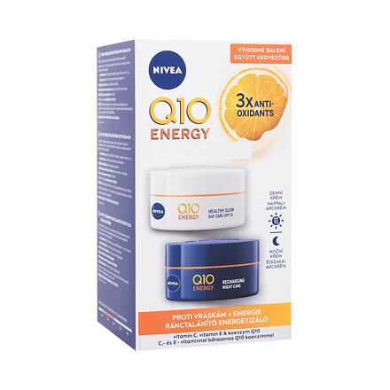 Nivea Q10 Energy Duo Pack dámský dárková sada denní pleťový krém Q10 Energy SPF15 50 ml + noční pleťový krém Q10 Energy 50 ml pro ženy