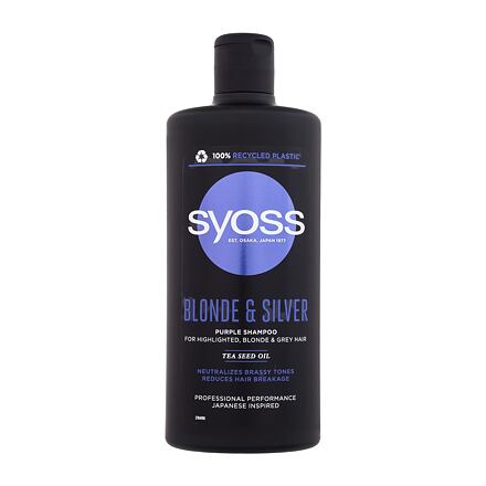 Syoss Blonde & Silver Purple Shampoo dámský šampon pro blond a šedivé vlasy 440 ml pro ženy