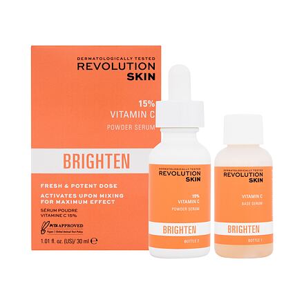 Revolution Skincare Brighten 15% Vitamin C Powder Serum dámské antioxidační a rozjasňující dvousložkové pleťové sérum 30 ml pro ženy