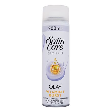 Gillette Satin Care Olay Vitamin E Burst Shave Gel dámský gel na holení pro suchou pokožku 200 ml pro ženy
