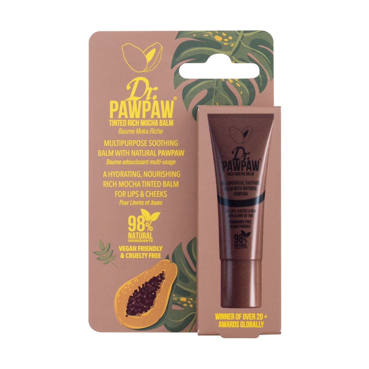 Dr. PAWPAW Balm Rich Mocha dámský víceúčelový balzám na rty, tváře a oči 10 ml