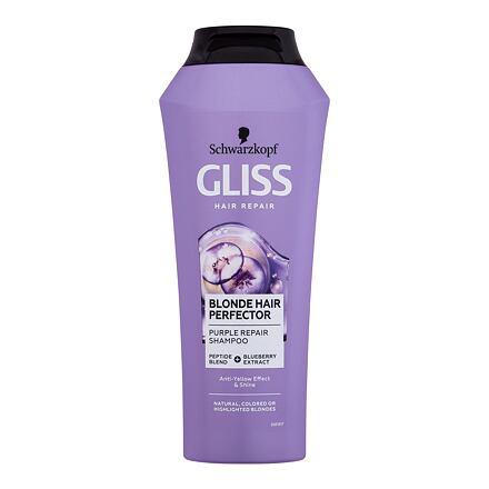 Schwarzkopf Gliss Blonde Hair Perfector Purple Repair Shampoo dámský regenerační fialový šampon pro odstranění žlutých tónů blond vlasů 250 ml pro ženy