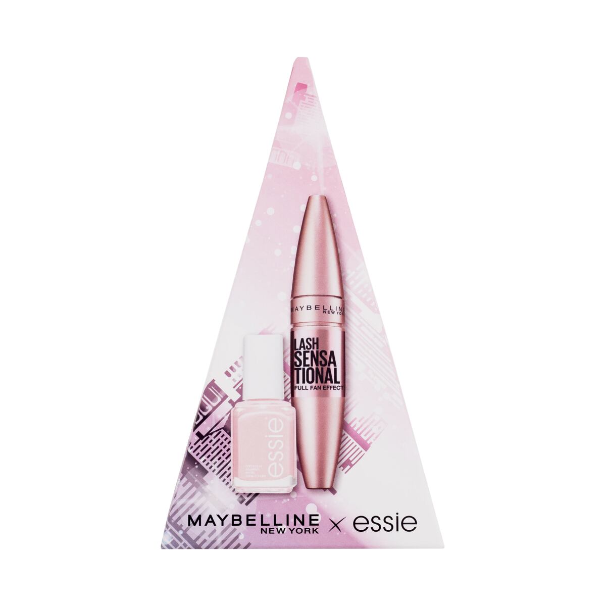 Maybelline Merry Christmas! Gift Set dámská odstín černá dárková sada řasenka Maybelline Lash Sensational Mascara 9,5 ml + lak na nehty Essie Nail Polish 13,5 ml 13 Mademoiselle