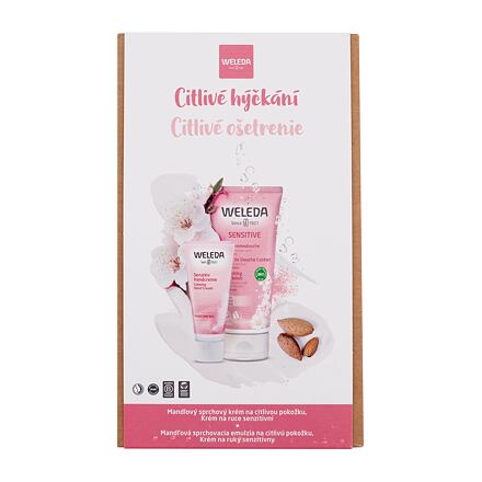 Weleda Almond dámský dárková sada sprchový krém Almond Sensitive Shower Cream 200 ml + krém na ruce Sensitive Hand Cream 50 ml pro ženy