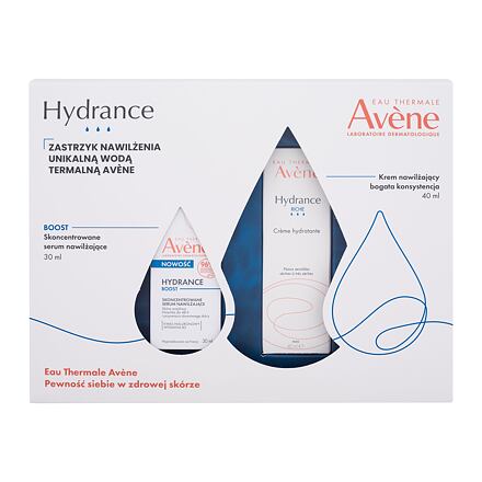 Avene Hydrance dámský dárková sada pleťový krém Hydrance Rich Hydrating Cream 40 ml + pleťové sérum Hydrance Boost Concentrated Hydrating Serum 30 ml pro ženy