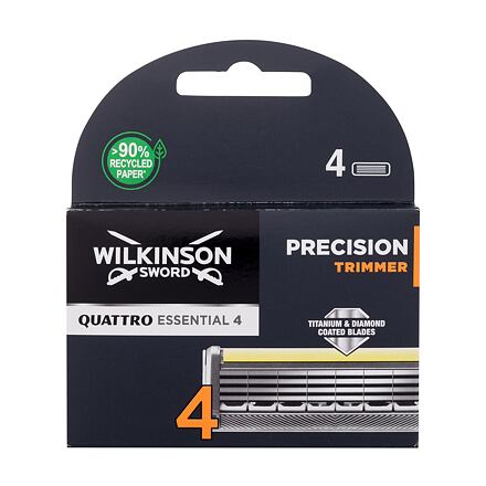Wilkinson Sword Quattro Essential 4 Precision Trimmer pánský náhradní břit 4 ks pro muže