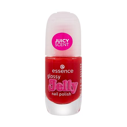 Essence Glossy Jelly lak na nehty s ovocnou vůní 8 ml odstín červená