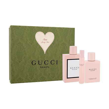 Gucci Bloom dámská dárková sada parfémovaná voda 100 ml + tělové mléko 100 ml + parfémovaná voda 10 ml pro ženy