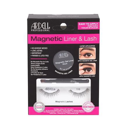 Ardell Magnetic Liner & Lash 110 dámské odstín black dárková sada magnetické řasy 110 1 pár + magnetická gelová linka 2 g Black + štěteček na linku 1 ks