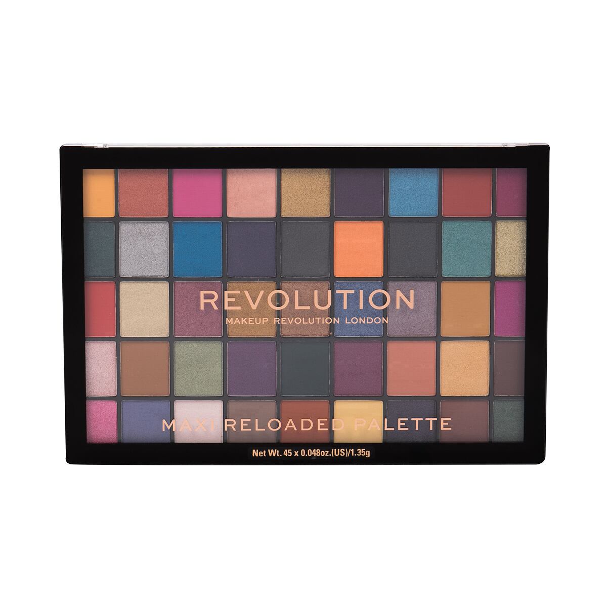 Makeup Revolution London Maxi Re-loaded maxi paletka pudrových očních stínů 60.75 g odstín paletka barev