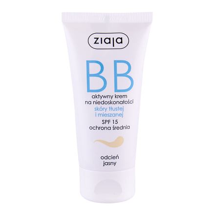 Ziaja BB Cream Oily and Mixed Skin SPF15 bb krém pro mastnou a smíšenou pleť 50 ml odstín Light