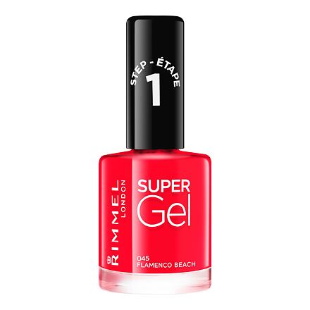 Rimmel London Super Gel STEP1 gelový lak na nehty 12 ml odstín červená