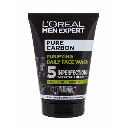 L'Oréal Paris Men Expert Pure Carbon Purifying Daily Face Wash pánský čisticí gel na normální pleť 100 ml pro muže