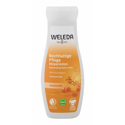 Weleda Sanddorn Replenishing dámské energizující, vyživující a hydratační tělové mléko 200 ml pro ženy