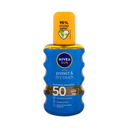 Nivea Sun Protect & Dry Touch Invisible Spray SPF50 unisex neviditelný sprej na opalování 200 ml