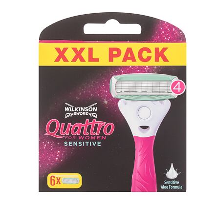 Wilkinson Sword Quattro For Women Sensitive dámský náhradní břit 6 ks pro ženy