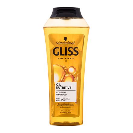 Schwarzkopf Gliss Oil Nutritive Shampoo dámský regenerační šampon na dlouhé vlasy s roztřepenými konečky 400 ml pro ženy