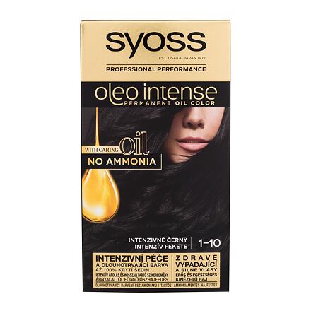 Syoss Oleo Intense Permanent Oil Color dámská permanentní olejová barva na vlasy bez amoniaku 50 ml odstín černá pro ženy