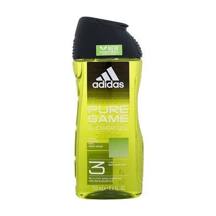 Adidas Pure Game Shower Gel 3-In-1 New Cleaner Formula pánský sprchový gel 250 ml pro muže