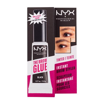 NYX Professional Makeup The Brow Glue Instant Brow Styler tónovací gel na obočí s extrémní fixací 5 g odstín černá