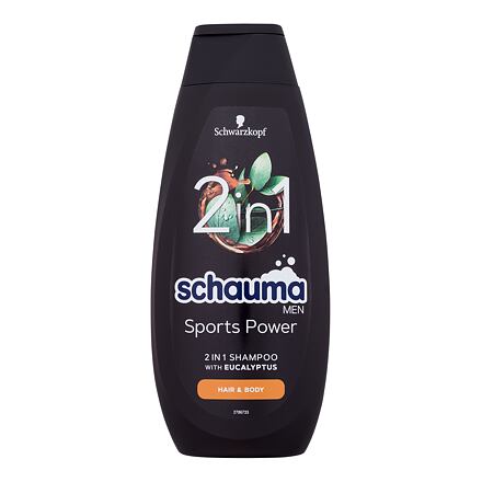 Schwarzkopf Schauma Men Sports Power 2In1 Shampoo pánský osvěžující a posilující šampon 400 ml pro muže