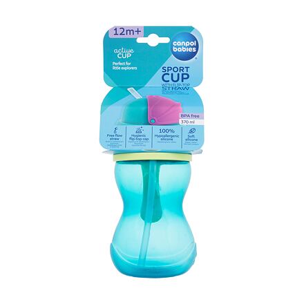 Canpol babies Active Cup Sport Cup With Flip-Top Straw Blue sportovní lahev se slámkou 370 ml