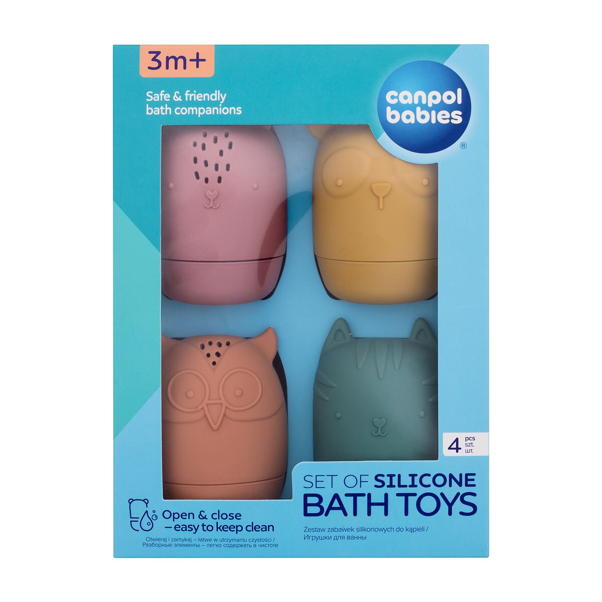 Canpol babies Silicone Bath Toys sada: 4 ks silikonových hraček