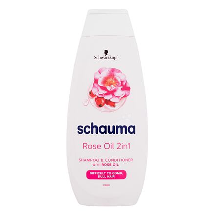 Schwarzkopf Schauma Rose Oil 2in1 dámský šampon a kondicionér pro zvýšení lesku a snadné rozčesání 400 ml pro ženy